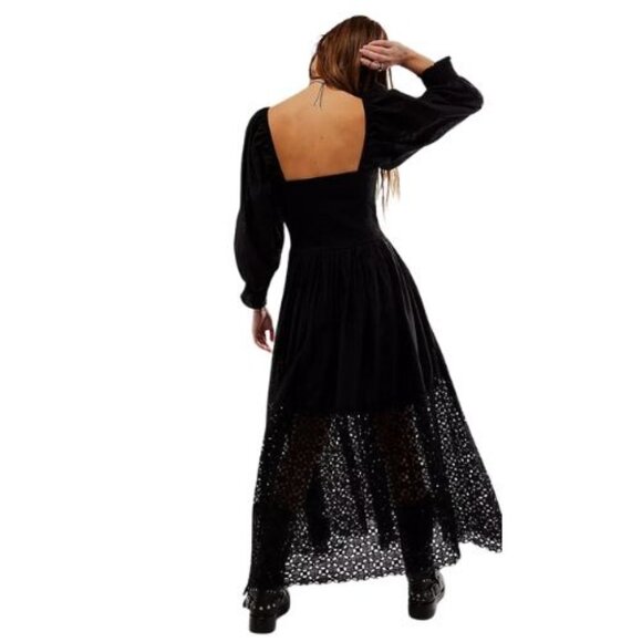 Free People Perfect Storm Black Midi Dress OB1891158 S NWT - Picture 3 of 4
